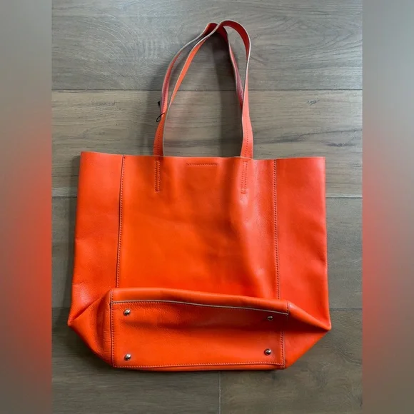 Banana Republic Ashbury Leather Tote, Mandarin Orange - Picture 2 of 8